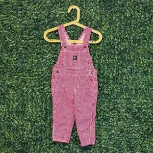Oshkosh Red Striped Overalls, Unisex 18M